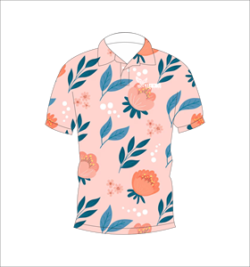 เสื้อโปโลพิมพ์ลายดอกไม้เขตร้อนแบบกำหนดเอง แขนสั้น สวมใส่สบาย เหมาะสำหรับกอล์ฟ เทนนิส ชุดทีมฤดูร้อน - Product Image 1