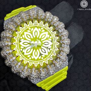 Montre de luxe Charm Jewells en acier inoxydable, boîtier 40 mm, cadran analogique, bracelet en silicone lumineux, mouvement mécanique pour homme, 10 bars - Product Image 1