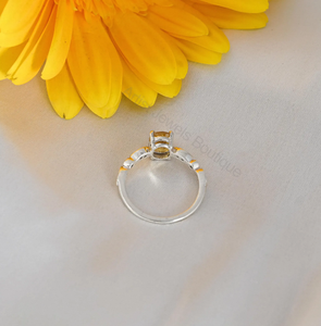 <b>Emerald</b> Cut Topaz Engagement <b>Ring</b> 925 <b>Silver</b> Prong Setting Classic Women's Jewelry - Product Image 4