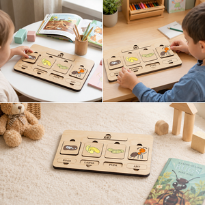 Puzzle in <span class=keywords><strong>Legno</strong></span> del Ciclo di Vita delle Formiche, Artigianato Fatto a Mano con Fasi di Uova, Larve, Pupae e Adulti <span class=keywords><strong>per</strong></span> Bambini - Product Image 3