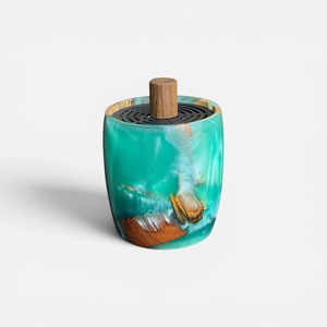 Brûleur à Bakhoor et porte-encens Oud en bois d'acacia et résine, artisanal et élégant, pour une décoration intérieure de luxe, style islamique - Product Image 6