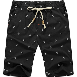 Shorts décontractés pour hommes avec cordon de serrage, taille élastique, shorts de plage décontractés pour l'été, tissu doux et durable - Product Image 1