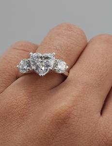 3 CT Lab Grown Heart Cut <b>Diamond</b> <b>Ring</b> in 18K Gold | for Certified Luxury Engagement Wedding <b>Ring</b> | Trendy Bridal Jewelry - Product Image 1