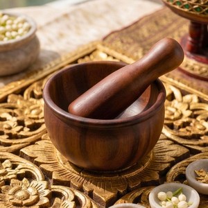 Wooden Mortar And Pestle Set Handcrafted <b>For</b> <b>Herb</b> Spice Grinding Durable Manual Tool Wholesale wooden mortar Manual grinding - Product Image 6