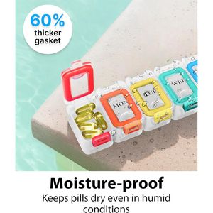 <b>Waterproof</b> 7-Day Weekly Pill Organizer Large Compartments for Big Vitamins Enhanced 1-Time-a-Day Pill <b>Box</b> for Convenient <b>Storage</b> - Product Image 3