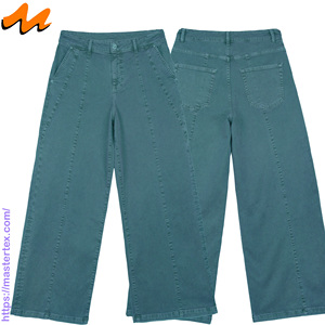 Womens Denim Wide Leg High Waist Print Loose Fit Pants All Season Breathable 98% Cotton 02% Spandex Crafted @ 8.99 - Product Image 3
