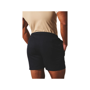 Men Solid Color Cotton Shorts Mid Waist Elastic Closure Casual Short Shorts Breathable Woven Fabric Style - Product Image 3