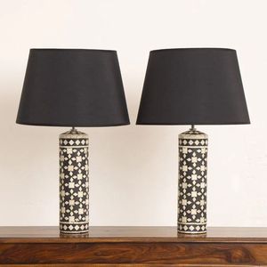 Lampe de table haut de gamme en os incrusté, design Art Déco, 100 % faite à la main, pour chambre à coucher, fabricant exportateur d'Inde - Product Image 5