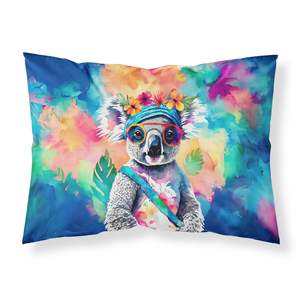 Nouveau léger Super doux Hippie Koala Animal oeuvre décorative taie d'oreiller facile d'entretien taille Standard housse de coussin - Product Image 1