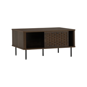 Midcentury Modern Durable Sliding Door <b>Coffee</b> <b>Table</b> in <b>Walnut</b> Finish for Living Room Furniture and Hospitality - Product Image 2