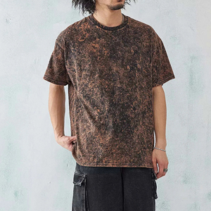 เสื้อยืดโอเวอร์ไซส์ทรงหลวม ย้อมสีแบบแอซิดวอช คุณภาพสูง ผ้าคอตตอนหนา ย้อมสีแบบ Garment Dyed สไตล์วินเทจ สตรีทแวร์ ขายส่งจากโรงงานเสื้อผ้า - Product Image 3