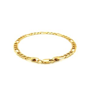 Bracciale Figaro in Oro Giallo 14k 4.6mm, Componenti ed Elementi per Gioielleria Elegante - Product Image 3