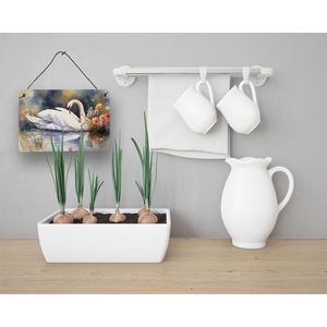 Multicolore NEW 8HX12W Swan Wall Door Hanging Prints Aluminum Metal Sign for Kitchen Bar Bathroom Home Decor - Product Image 3