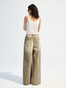 Servicio del fabricante: Jeans de mezclilla de moda urbana para mujer, de pierna ancha y estilo holgado, con lavado Monkey y efecto desgastado - Product Image 2