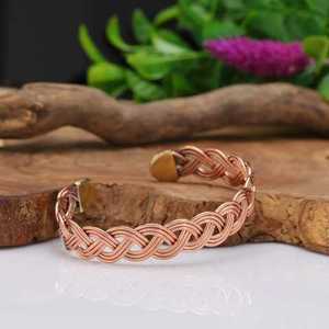 Unisex Stylish Vintage Star Design Solid Copper Cuff <b>Bracelet</b> Premium Quality Handmade <b>Crystal</b> Fashion Accessory Bangle Jewelry - Product Image 1