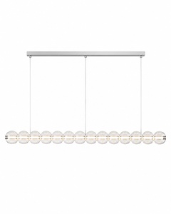 Modern Linear Hand Blown Clear Glass LED Pendant <b>Light</b> for <b>Dining</b> Table Restaurant Hotel Villa - Product Image 1
