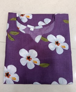 Haut en coton slub fantaisie imprimé numériquement, idéal pour le quotidien, prix de gros, vêtement ethnique, violet - Product Image 3