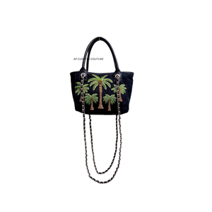 Derniers sacs à main de soirée faits main avec perles, motifs personnalisés en perles de rocaille, ornements palmiers, et bandoulières artisanales. - Product Image 6