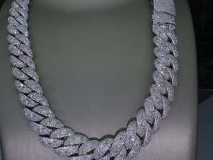 VVS cut moissanite <b>chain</b> IGI certified hip hop <b>chain</b> Silver plated 925 <b>necklace</b> 18mm iced moissanite <b>chain</b> - Product Image 1