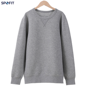 เสื้อสเวตเชิ้ตคอกลมแบบยูนิเซ็กซ์ สีพื้น ผ้าถัก ทรงปกติ สวมใส่สบายๆ สำหรับฤดูใบไม้ร่วง  รับสกรีนโลโก้บนผ้า - Product Image 4