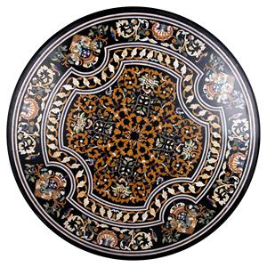 White Marble Inlay (Makrana) Semi-Precious Stone & Lapis Lazuli <b>Table</b> with Malachite Traditional Design Durable - Product Image 1