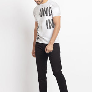 Camisetas de Hombre de Talla Grande en Negro con Estampado Gráfico Urbano, Cuello Redondo, 100% Algodón Importado, Impresión con Tinta - Product Image 4