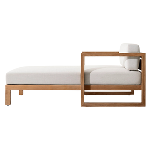 Tumbona de Madera de Teca Original para Exteriores, Estructura Resistente, Cojín Confortable, Tumbona Moderna para Piscina, Muebles de Jardín para Hotel - Product Image 2