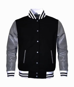 Coated Stand Collar Front Logo Men's Varsity Jacket-Windproof & Breathable - Product Image 1