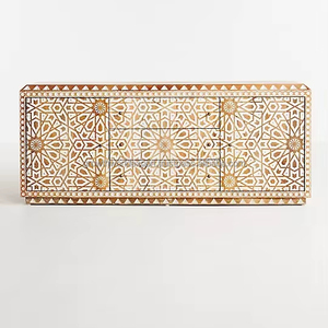 Buffet solide Antique en bois Vintage sculpté tiroir moderne luxe extensible armoire commode stockage à la main meubles de maison - Product Image 1