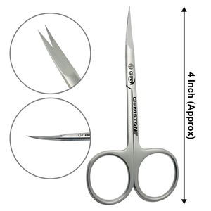 Tijeras Profesionales Curvas de Acero Inoxidable para Cutículas, con Mango de Cerámica, Herramienta de Precisión para Manicura y Pedicura, para Salón de Belleza - Product Image 1