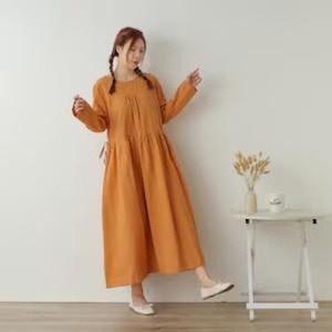 Soft Washed 100% Cotton Midi <b>Dress</b> Women Short Sleeve Slim Fit Custom Made Everyday Outfit - Product Image 2