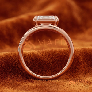 แหวนเพชรทรงเรเดียนท์เคลือบทองคำโรสโกลด์ 18K – แหวนเพชรทรงเรเดียนท์เชฟรอนรูปตัววีโรแมนติกเคลือบทองคำโรสโกลด์ - Product Image 3