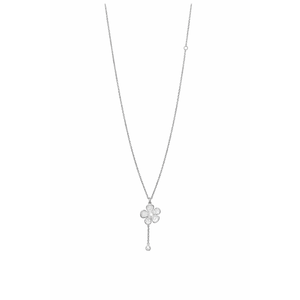 Collier Pendentif Goutte Florale en Argent Sterling 925 avec Perle, Chaîne Minimaliste Élégante pour Femme, Idéal Mariage, Fête et Usage Quotidien - Product Image 3