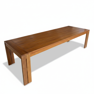 Mesa de comedor de madera de teca de 300 cm con acabado natural - Product Image 1