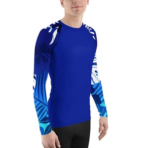 Vêtements de sport pour hommes en gros : Rashguards personnalisés avec logo, imprimés numériquement, unis, respirants, légers, en polyester/nylon 160g - Product Image 5