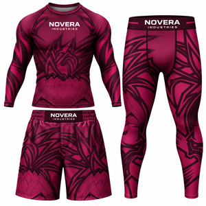 Tenue d'entraînement MMA personnalisée, t-shirt et short, sublimation couleur intégrale, respirant, léger, boxe, BJJ, kickboxing, sports NOVERA - Product Image 2