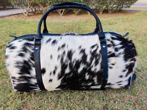 Sac de sport élégant en cuir de vachette à poils, style sac de voyage de luxe LHDB-0176 - Product Image 3