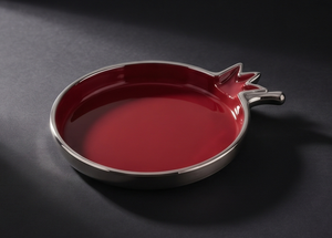 Bandeja de Almacenamiento Multifuncional de Metal Esmaltado Rojo Granada con Forma de Corona para Exhibición de Perfumes y Joyas en Tocadores - Product Image 4