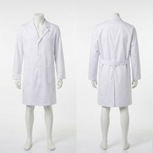 Blouse de laboratoire médicale blanche en tissu coton polyester 240 GSM de haute qualité avec panneau arrière et broderie de logo personnalisée - Product Image 1