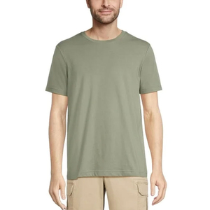 T-shirt décontracté gris clair à coupe classique, manches courtes, col rond, uni, 100 % coton respirant et à séchage rapide pour hommes, femmes et garçons - Product Image 4