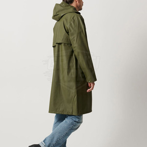 Vêtement de rue pour usage extérieur, imperméable respirant pour homme, style manteau, en polyester/nylon écologique, à capuche, manches longues, confortable - Product Image 3