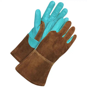 Gants de soudage TIG en cuir de vachette renforcé et croûte de cuir, résistants à l'abrasion et à la chaleur, pour la lutte contre les incendies et le barbecue - Product Image 4