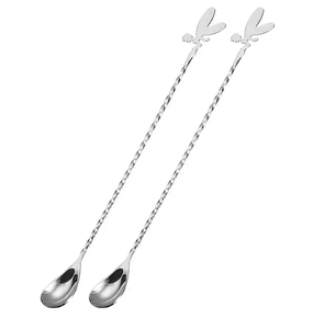 Cuchara de Barra de Acero Inoxidable con Mango Retorcido, Cuchara Mezcladora Larga con Diseño en Espiral - Product Image 2