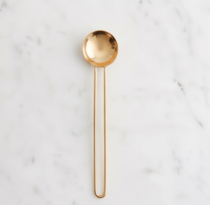 Gold Plated Serving Spoon With Long Handle Minimalist Design <b>Mirror</b> Finish Metal Utensil For Kitchenware - Product Image 1
