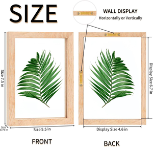 Marco de Fotos Flotante de Madera Maciza Ecológico de Doble Cara, Forma Personalizada, Orientación Vertical, Doble Alta Transparencia - Product Image 3