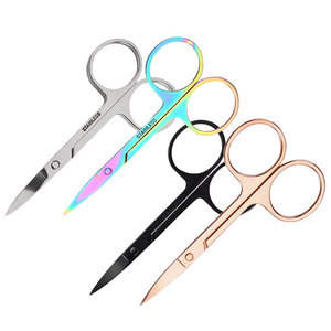 Ciseaux à sourcils incurvés en acier inoxydable, vente chaude, ciseaux de beauté professionnels de précision, fabricant Pakistan - Product Image 3