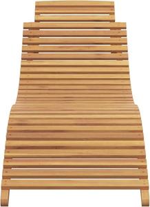 Chaise longue de jardin en bois d'extérieur, inclinable, avec lattes, pour le bord de la piscine - Product Image 4