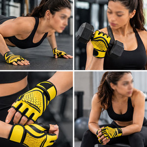 Gants de fitness pour femmes de couleur jaune magnifique avec une adhérence renforcée pour la force de préhension, idéaux pour l'entraînement et l'exercice, vente en gros de gants de gym. - Product Image 6