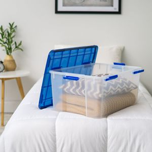 Boîtes de rangement en plastique, lot de 3, 62 Qt, hermétiques, transparentes, avec couvercles scellés - Product Image 4