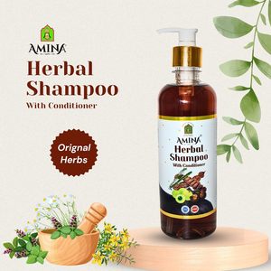 Champú y Acondicionador Líquido Herbal Anticaspa Ayurvédico Ecológico Amina, Unisex, para el Crecimiento del Cabello, Nutritivo, Limpiador, Lavable - Product Image 1